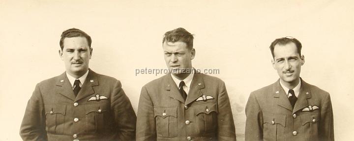 Peter Provenzano Photo Album Image_copy_000.0.jpg - From left to right: Pilot Officers (P/O) Paul Anderson, Victor Bono, and Peter Provenzano, circa 1940.